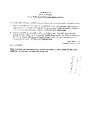 Legal Notice for IWWC Actions Taken (4-6-20)